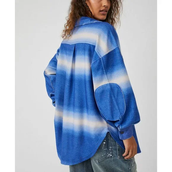 🎉LAST CHANCE🎉 NWT Free People Printed Ruby Jacket / Deep Sea Combo - Picture 3 of 6